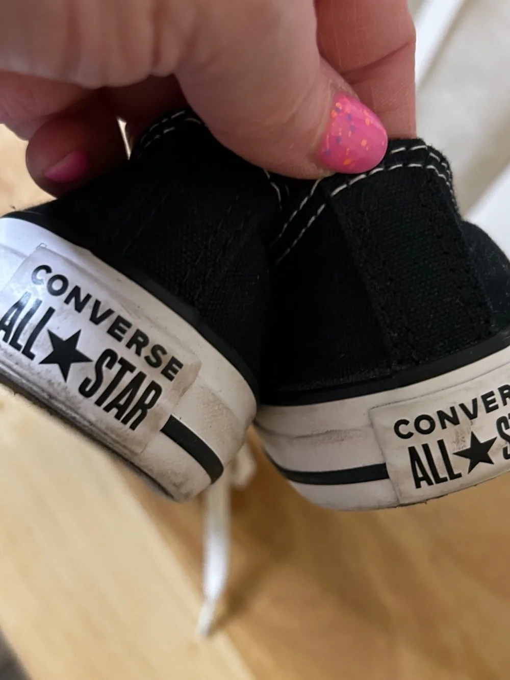 YOUTH Converse All Star Canvas Low Top Lace-Up Sneakers Black/White Kids US 2.5
